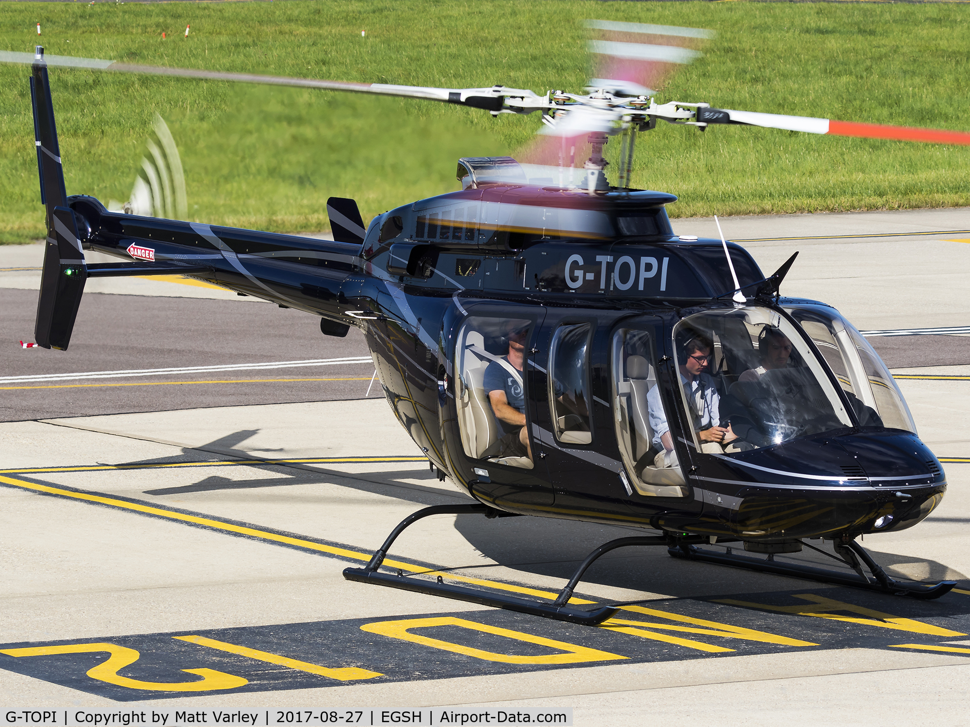 G-TOPI, 2015 Bell 407 C/N 54640, about to taxi