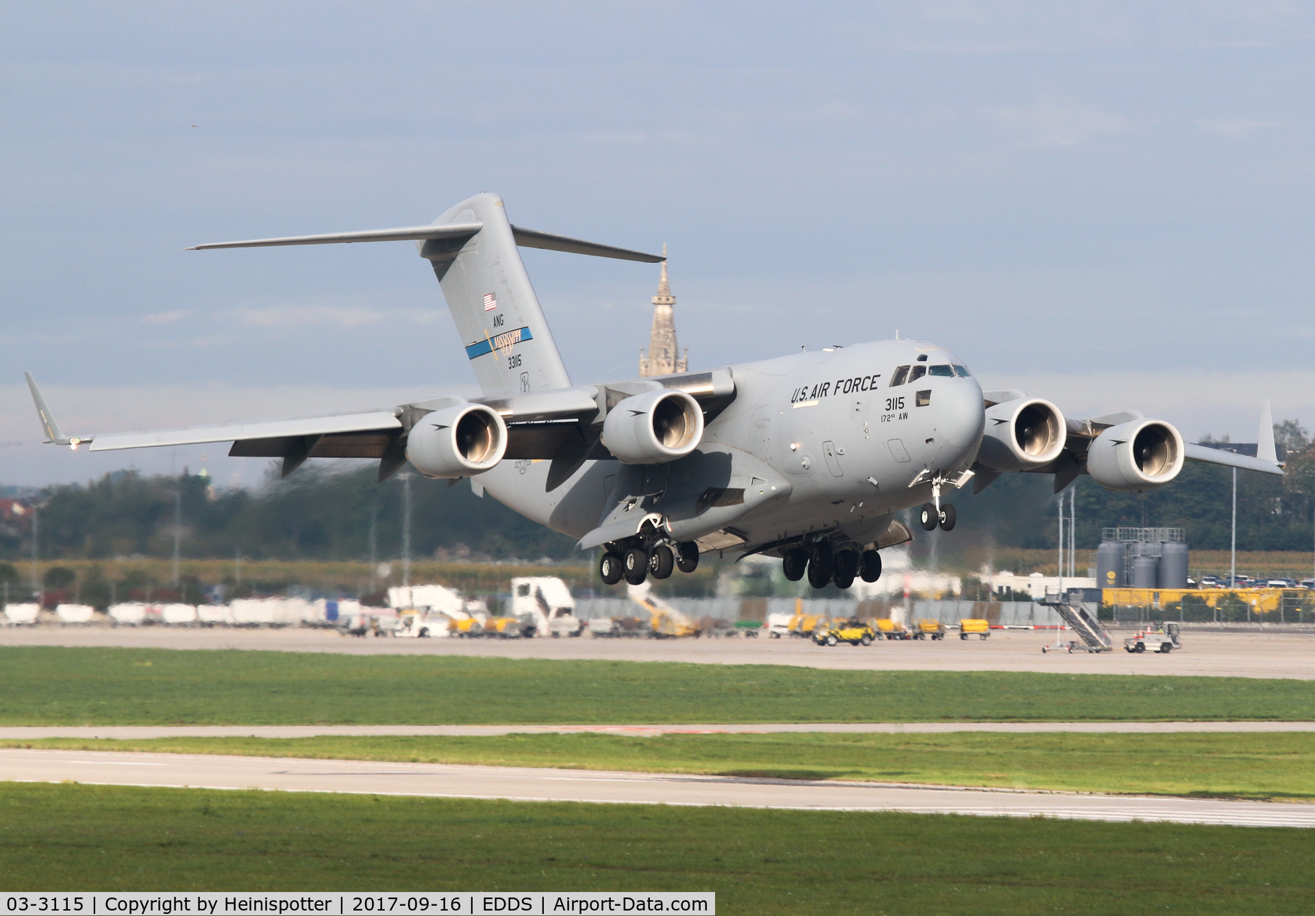 03-3115, 2003 Boeing C-17A Globemaster III C/N R-115, 03-3115 (RCH960) at Stuttgart Airport.