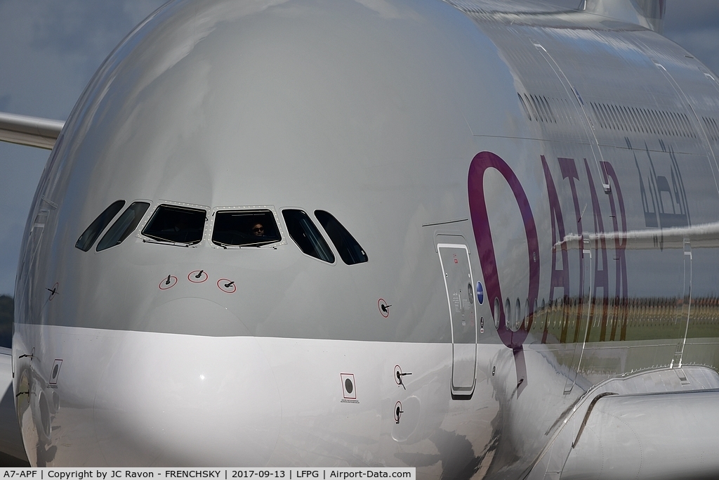 A7-APF, 2015 Airbus A380-861 C/N 0189, Qatar Airways QR39 from DOHA at CDG terminal 1