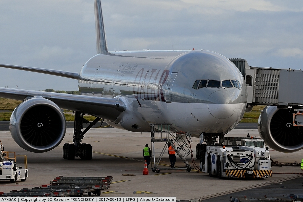 A7-BAK, 2010 Boeing 777-3DZ/ER C/N 36097, Terminal CDG T1, Qatar Airways QR41/42 from and to Doha (DOH)