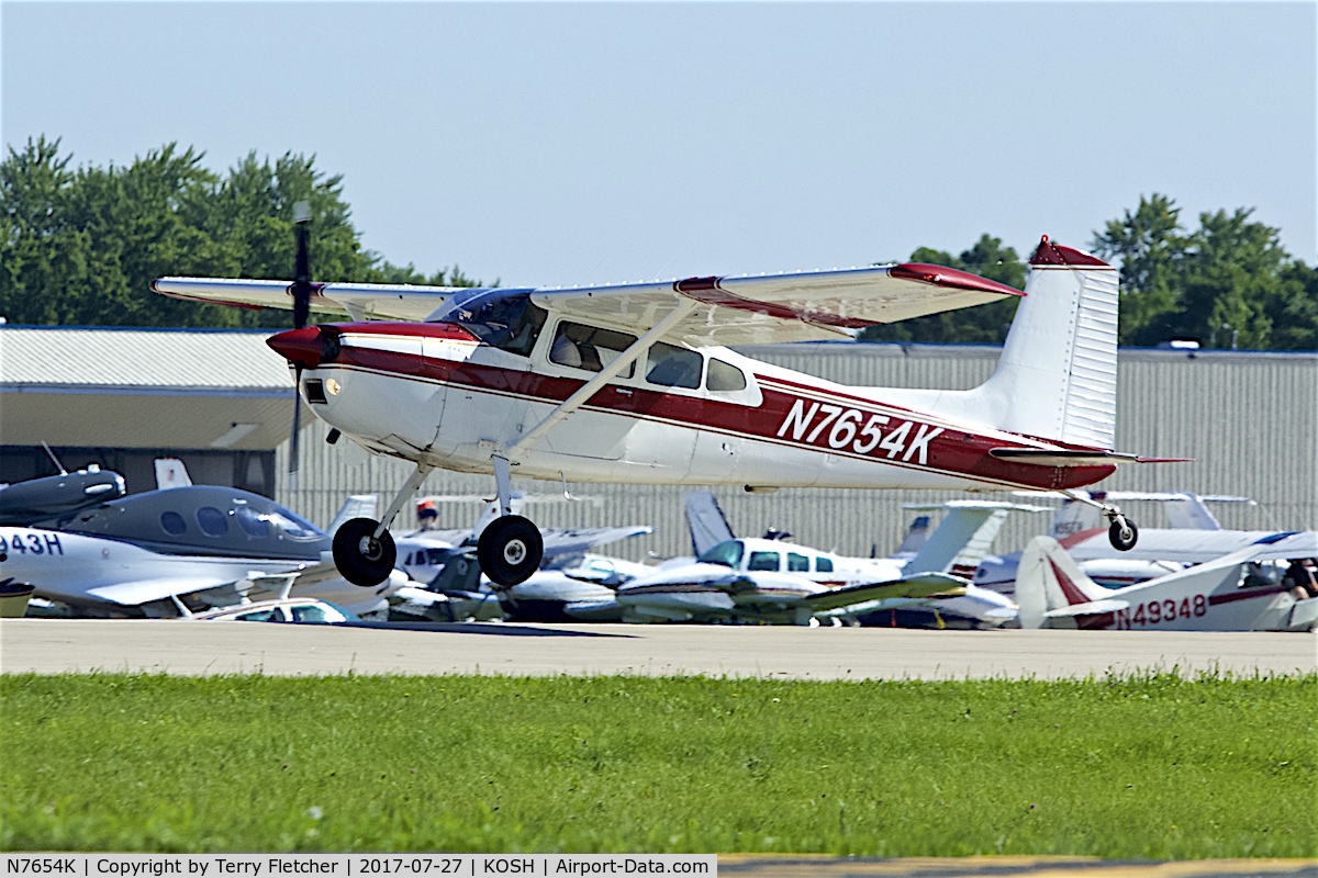 N7654K, 1976 Cessna 180J C/N 18052695, At 2017 EAA AirVenture at Oshkosh