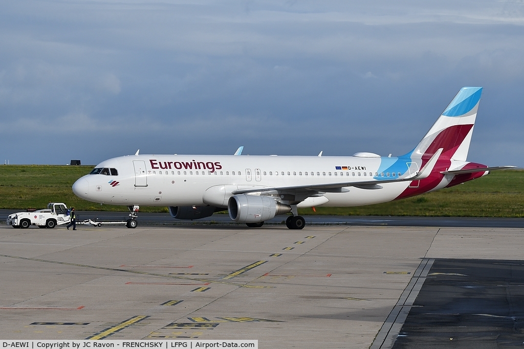 D-AEWI, 2016 Airbus A320-214 C/N 7210, Eurowings EW7403 departure at CDG T1 to Hamburg (HAM)