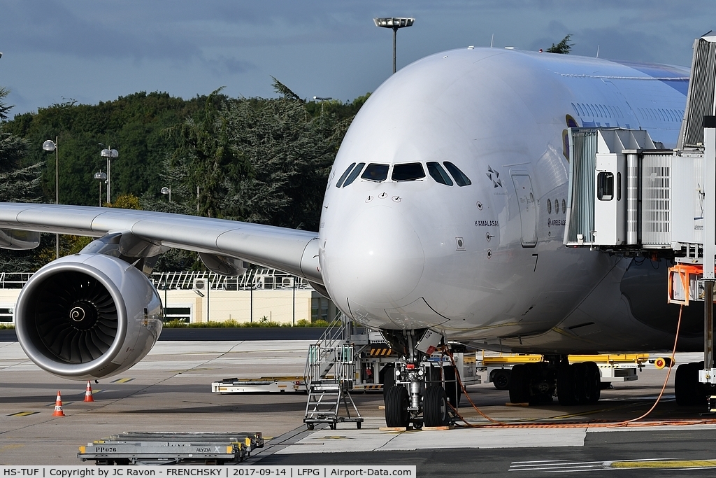 HS-TUF, 2013 Airbus A380-841 C/N 131, CDG Terminal 1, Thai Airways TG931 to Bangkok (BKK)