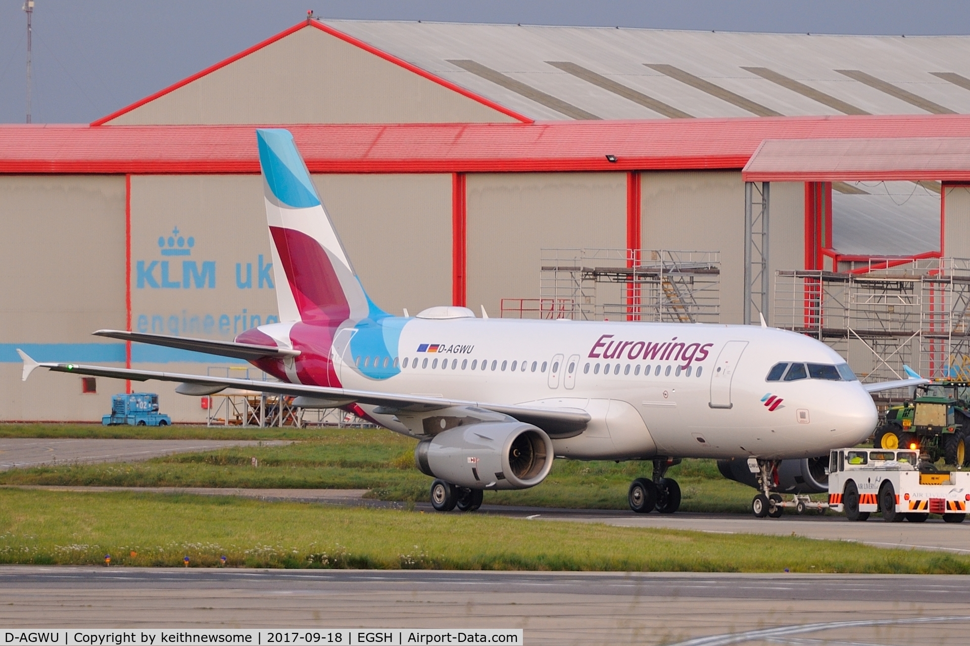 D-AGWU, 2013 Airbus A319-132 C/N 5457, Towed from paint with Eurowings colour scheme.