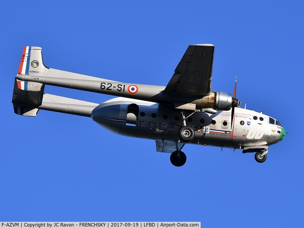 F-AZVM, 1956 Nord N-2501F Noratlas C/N 105, new French Air Force for Souge droping zone !!!!! landing runway 23