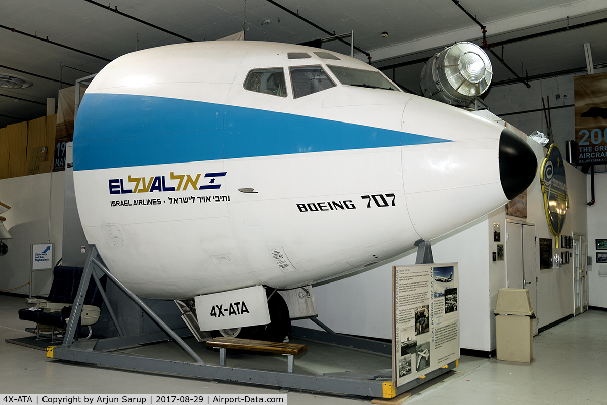 4X-ATA, 1961 Boeing 707-458 C/N 18070/205, Nose section on display at the Cradle of Aviation Museum.  This aircraft served with El Al for 23 years.  It established two world records; one for the longest flight and another for a speed record between New York and Tel Aviv.