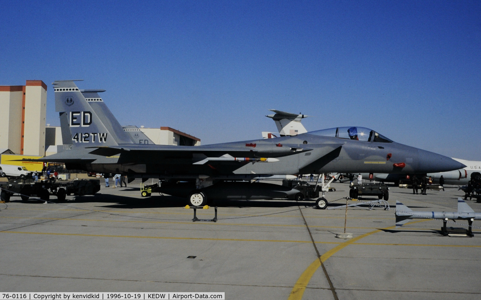 76-0116, McDonnell Douglas F-15A Eagle C/N 0324/A268, On static display at the Edwards Open House 1996.