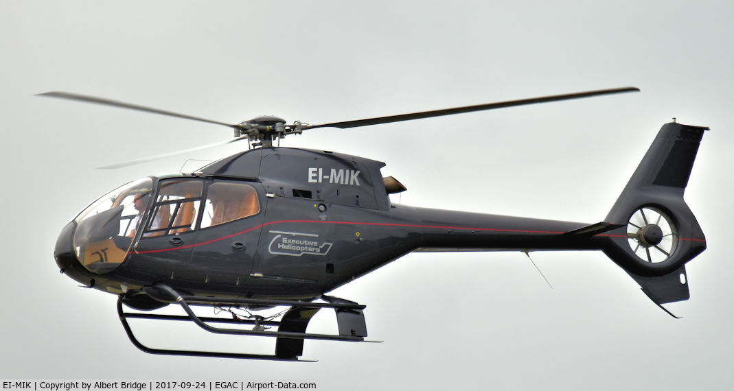 EI-MIK, 2000 Eurocopter EC-120B Colibri C/N 1104, EI-MIK departing Belfast City.