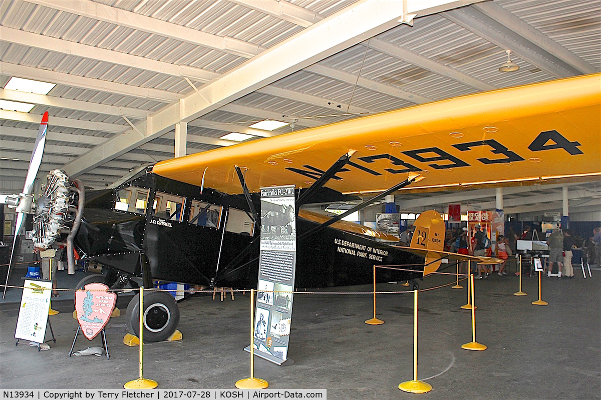 N13934, 1928 Fairchild FC-2W-2 C/N 531, At 2017 EAA AirVenture at Oshkosh