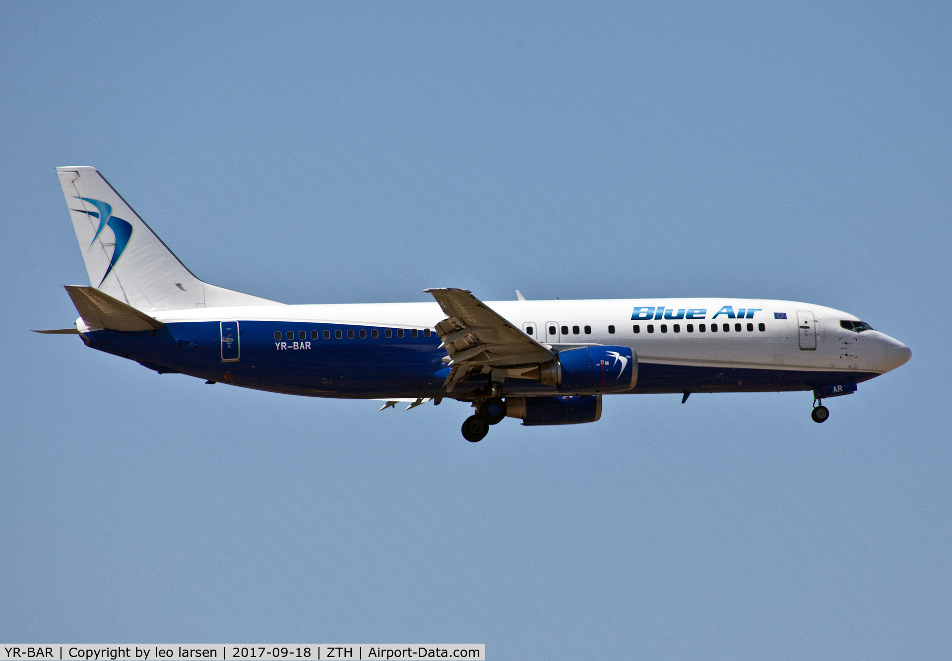 YR-BAR, 1991 Boeing 737-4Q8 C/N 25371, Zakynthos 18.9.2017 app to R-34