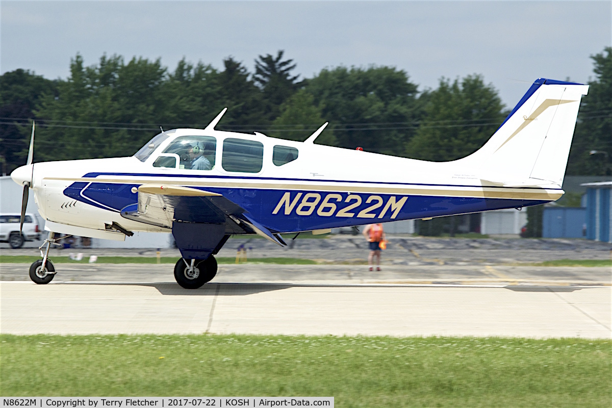 N8622M, 1963 Beech 35-B33 Debonair C/N CD-663, At 2017 EAA AirVenture at Oshkosh