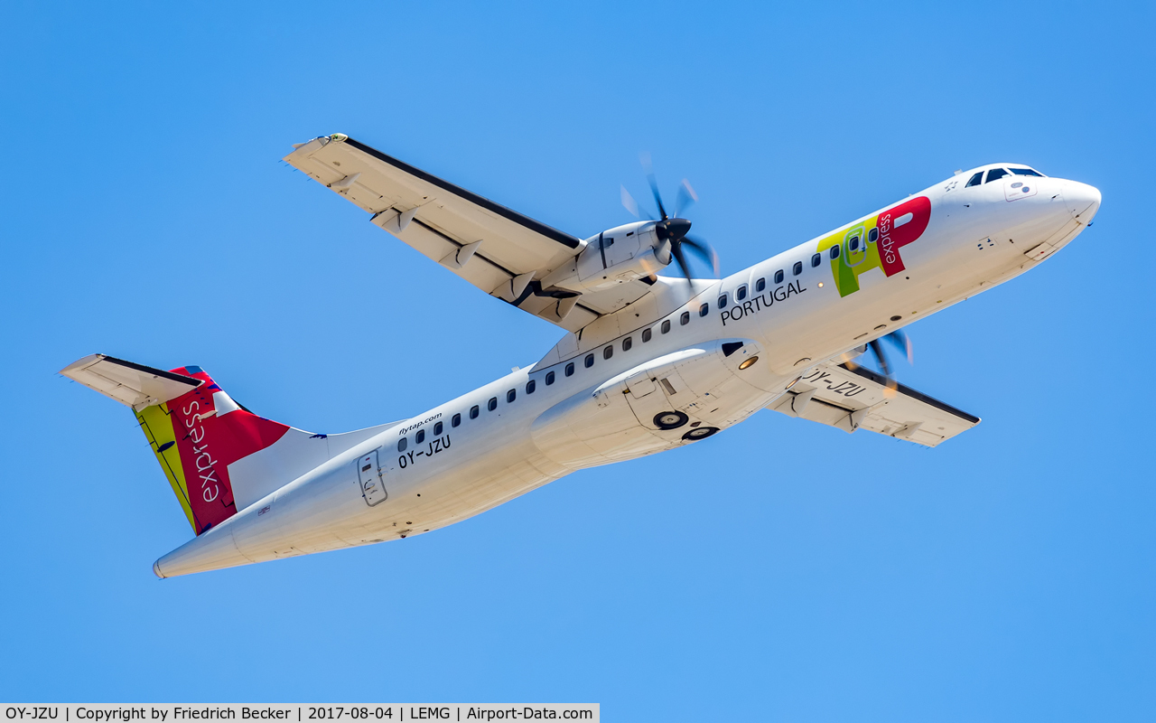 OY-JZU, 2005 ATR 72-212A C/N 723, departure from Malaga