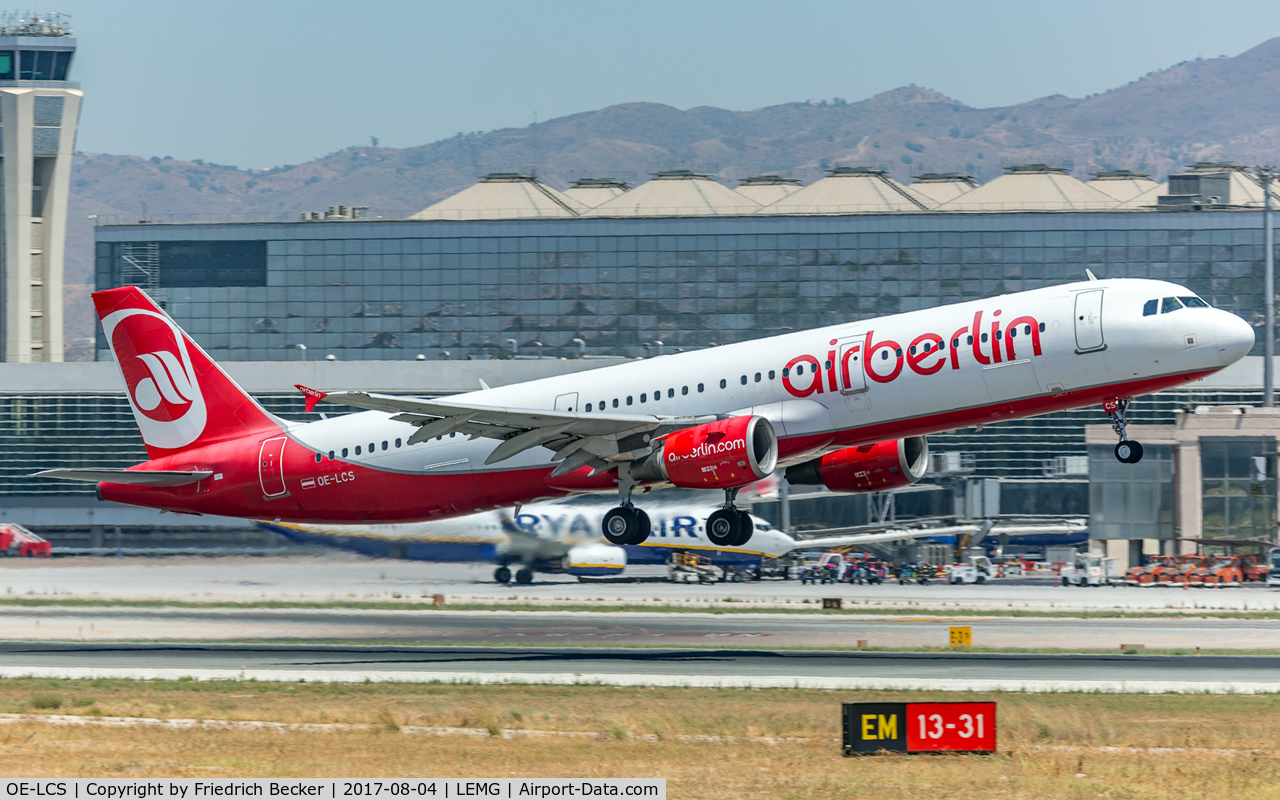 OE-LCS, 2003 Airbus A321-211 C/N 1994, departure from Malaga