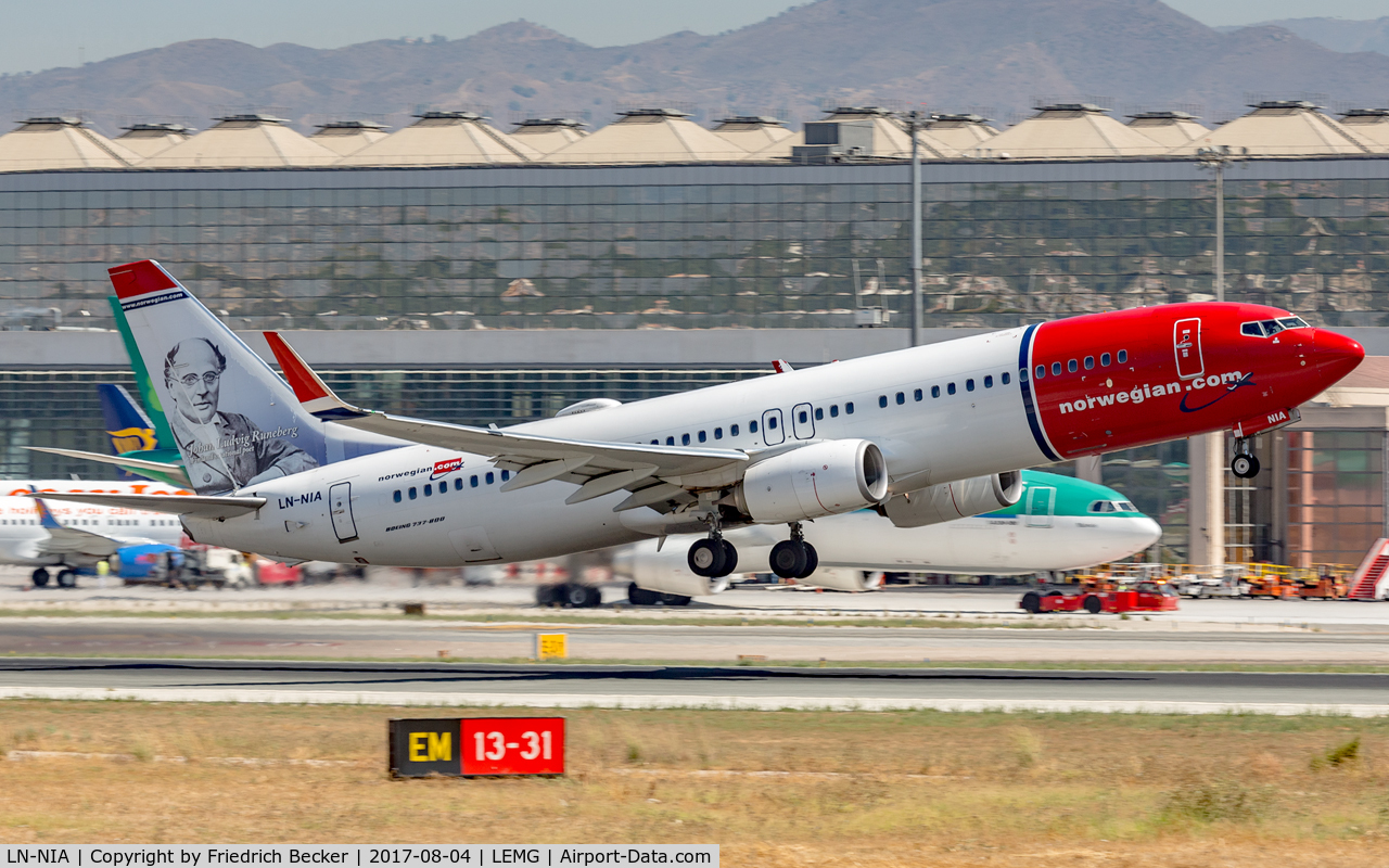 LN-NIA, 2012 Boeing 737-8JP C/N 39444, departure from Malaga
