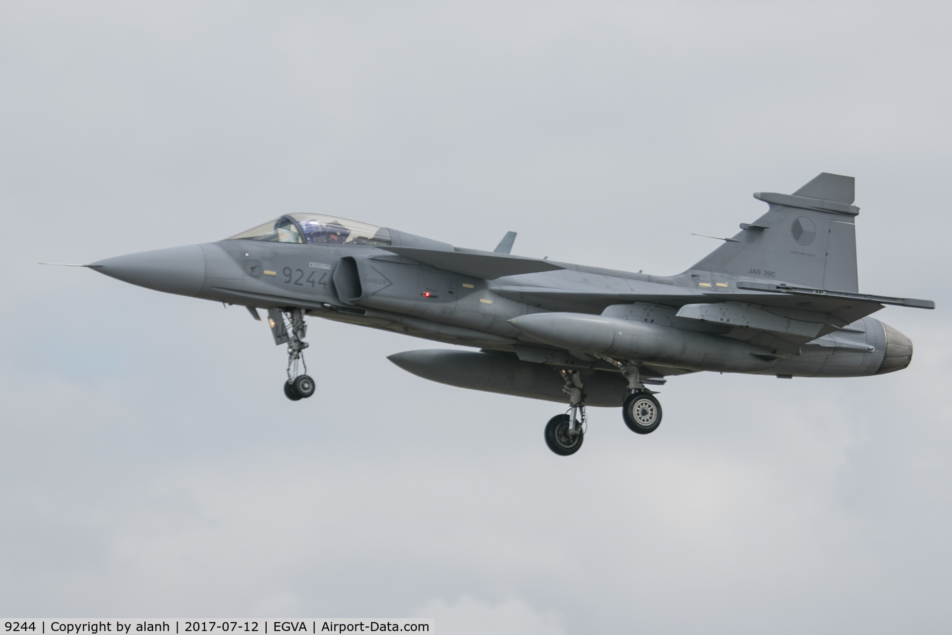 9244, Saab JAS-39C Gripen C/N 39244, Arriving at Fairford for RIAT 2017