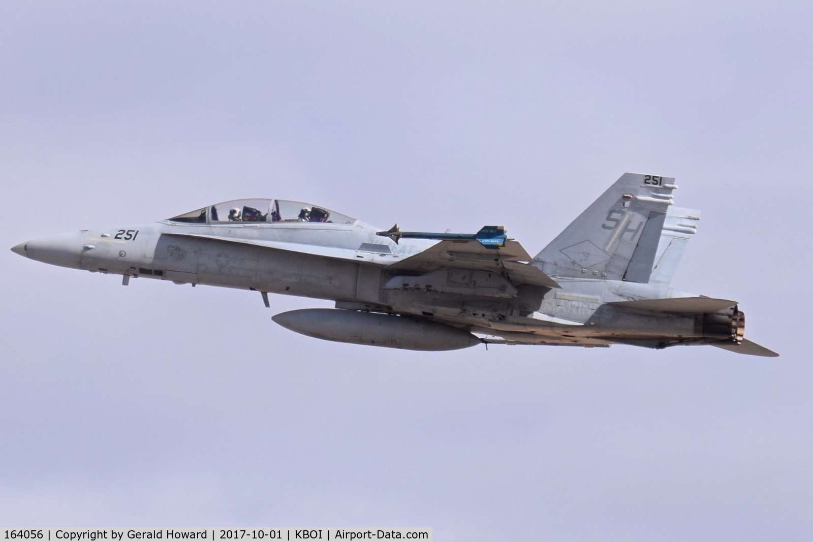 164056, 1990 McDonnell Douglas F/A-18D Hornet C/N 0946/D057, Departing RWY 28L.  VMFAT-101 