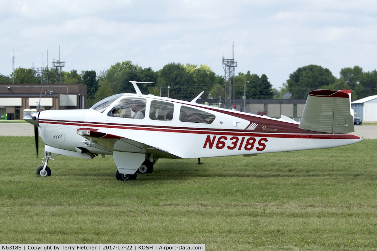 N6318S, 1975 Beech V35B Bonanza C/N D-9829, At 2017 EAA AirVenture at Oshkosh