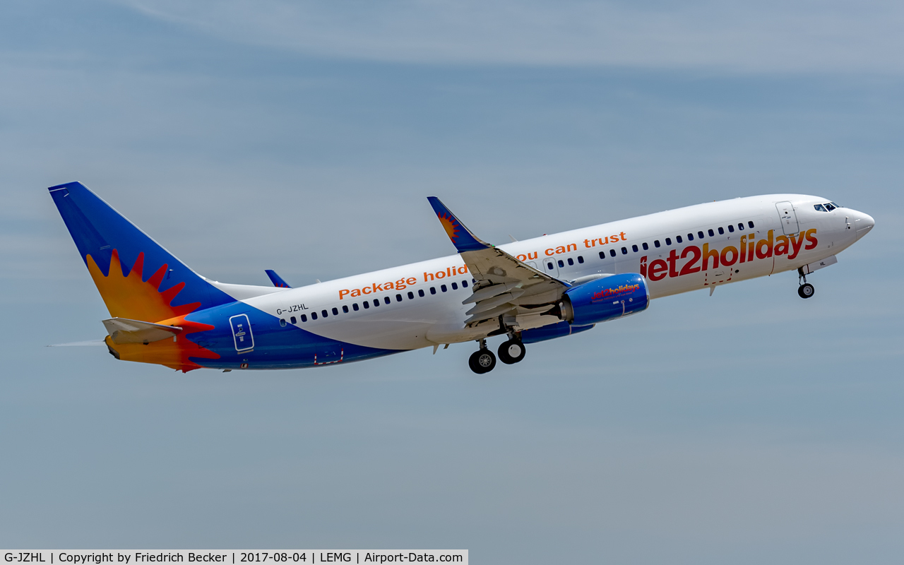G-JZHL, 2016 Boeing 737-8MG C/N 63568, departure from Malaga