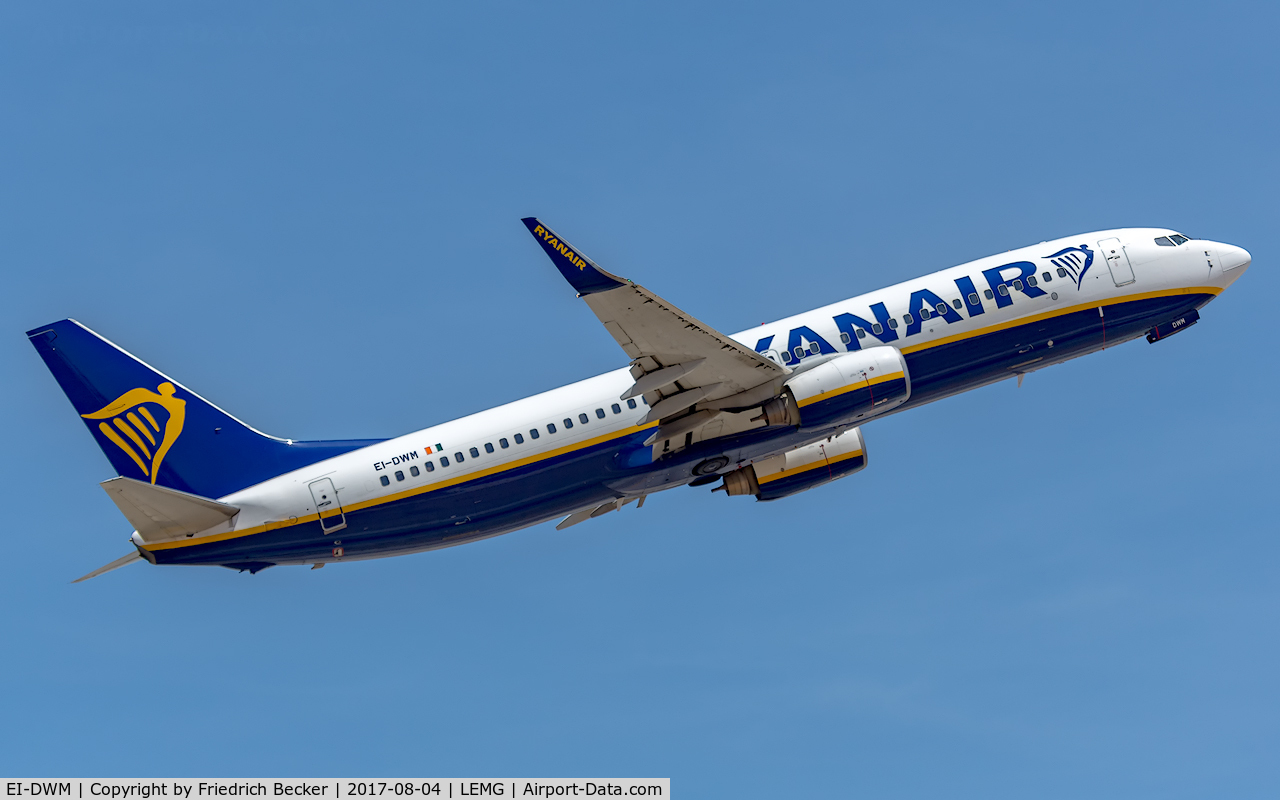 EI-DWM, 2007 Boeing 737-8AS C/N 36080, departure from Malaga