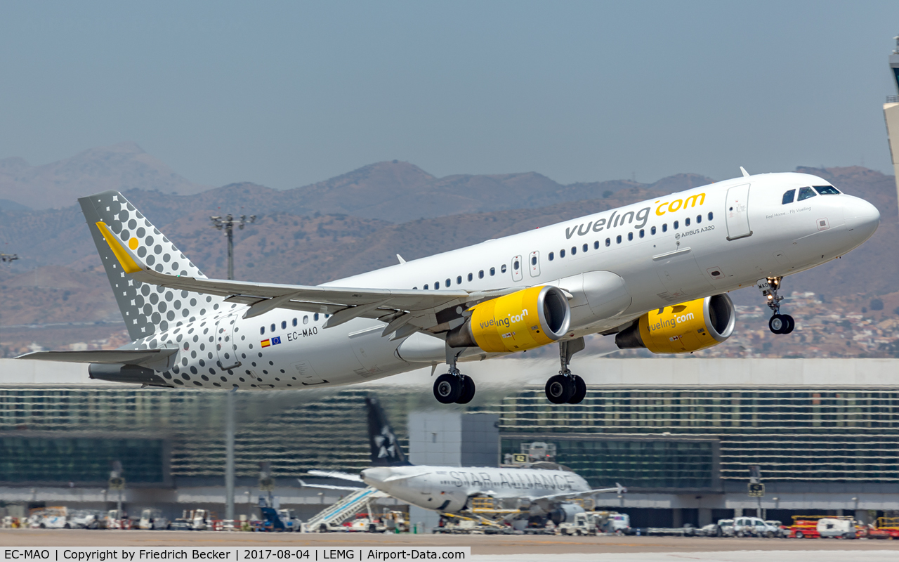 EC-MAO, 2014 Airbus A320-214 C/N 6081, departure from Malaga