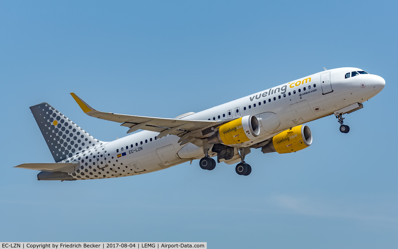 EC-LZN, 2013 Airbus A320-214 C/N 5925, departure from Malaga