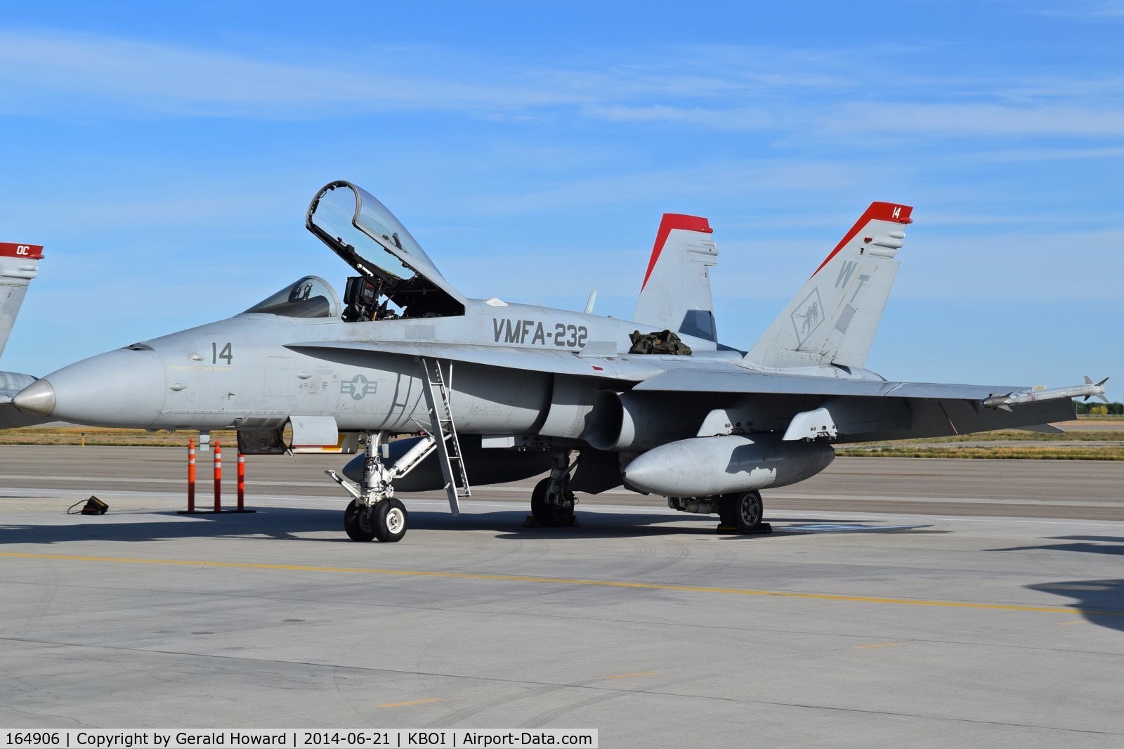 164906, McDonnell Douglas F/A-18C Hornet C/N 1238/C365, Parked on the south GA ramp.  VMFA-232 