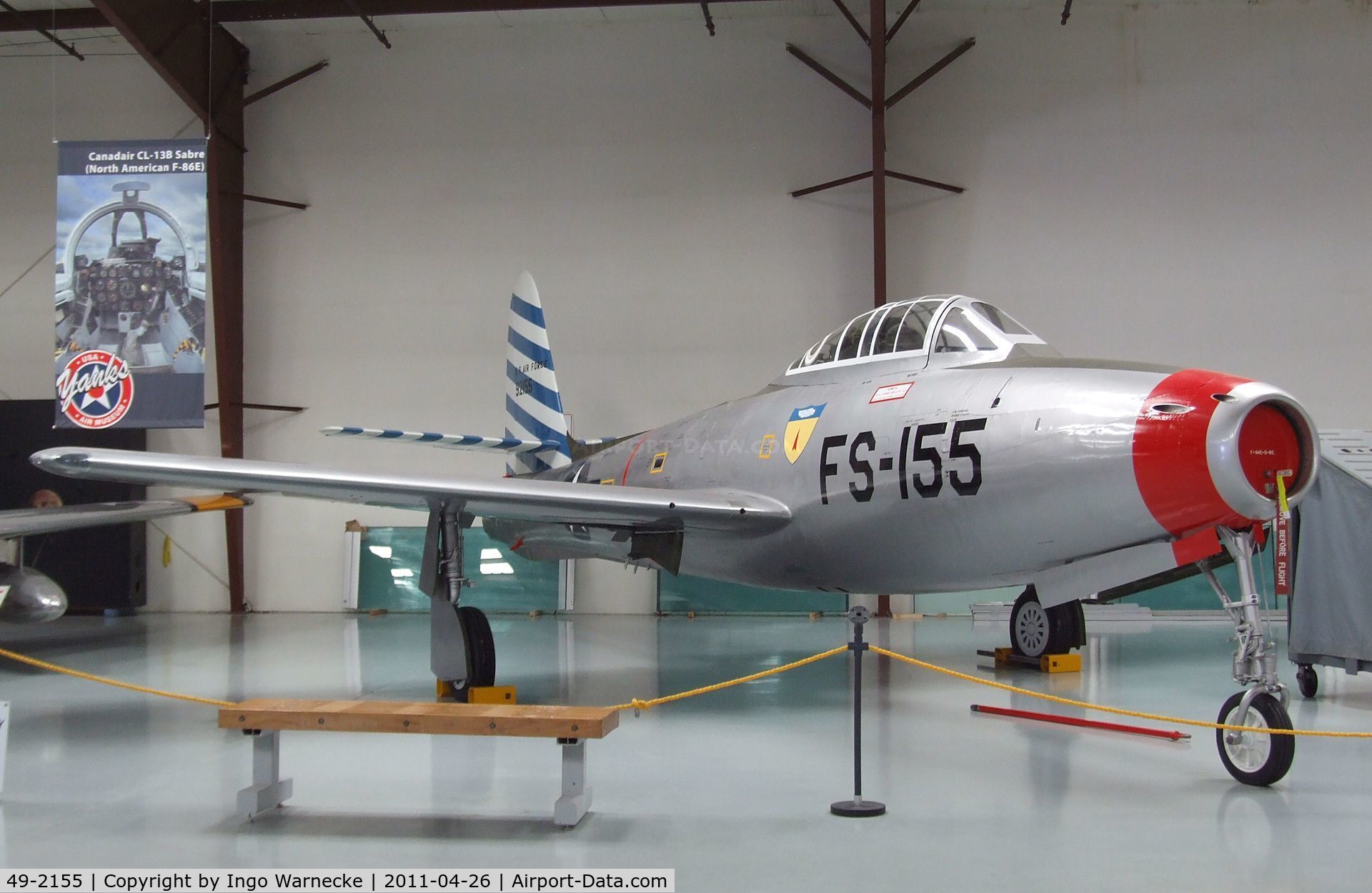 49-2155, 1949 Republic F-84E Thunderjet C/N Not found 49-2155, Republic F-84E Thunderjet at the Yanks Air Museum, Chino CA