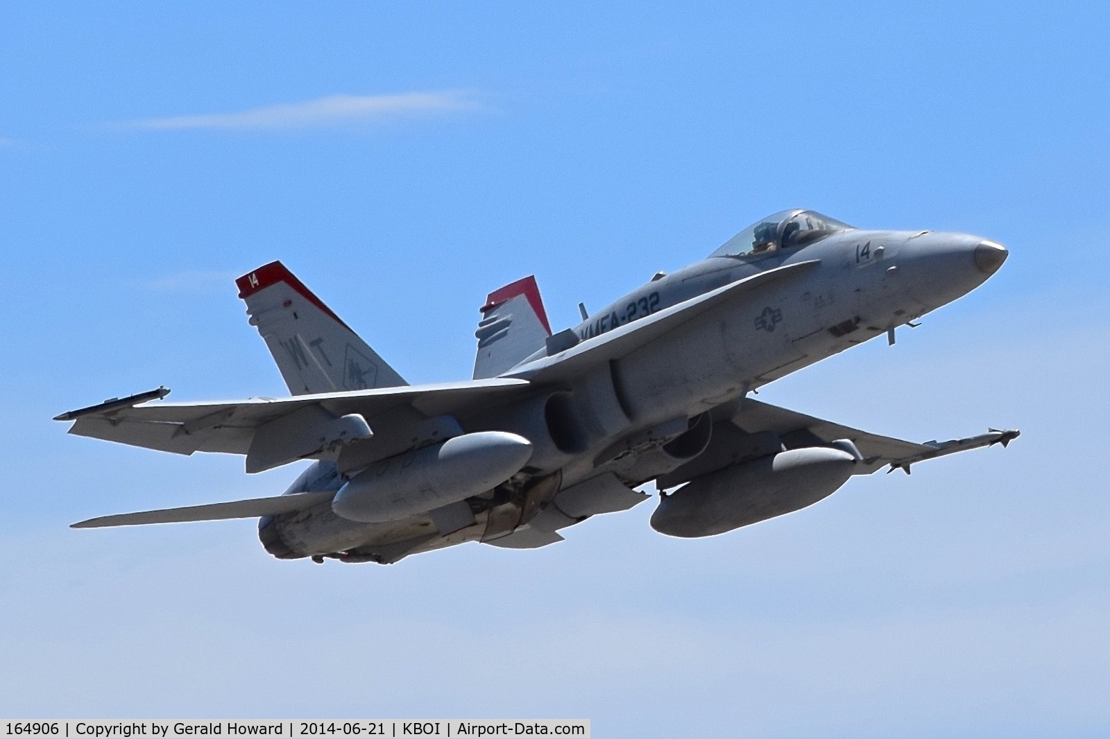 164906, McDonnell Douglas F/A-18C Hornet C/N 1238/C365, Take off from RWY 28L. VMFA-232  “Red Devils”         NAS Miramar, CA.