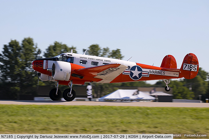 N7185, 1952 Beech Expeditor 3NM (D18S) C/N CA-104, Beech 3NM Twin Beech  C/N CA-104, N7185