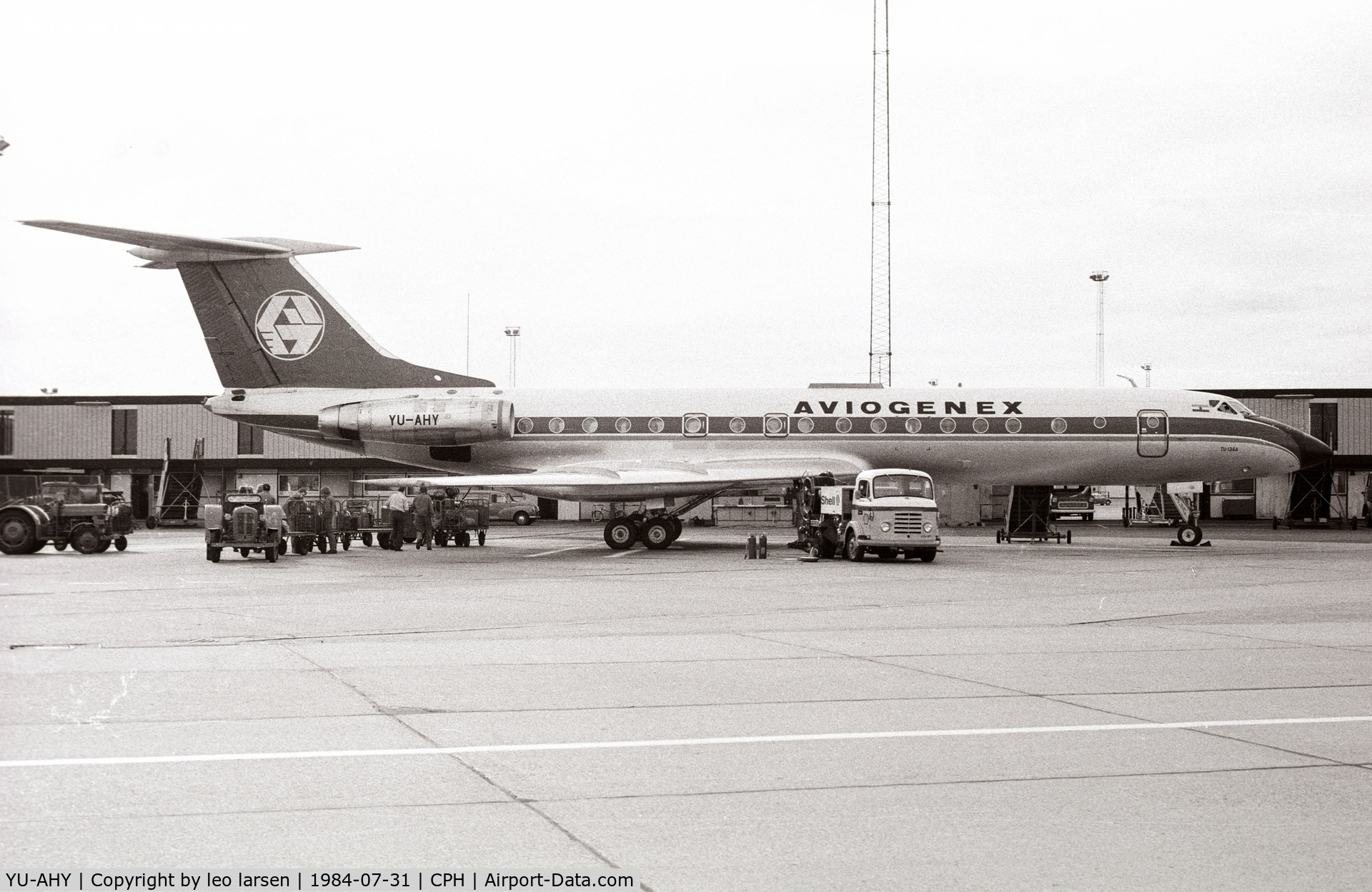 YU-AHY, 1971 Tupolev Tu-134A C/N 1351204, Copenhagen 31.7.1984