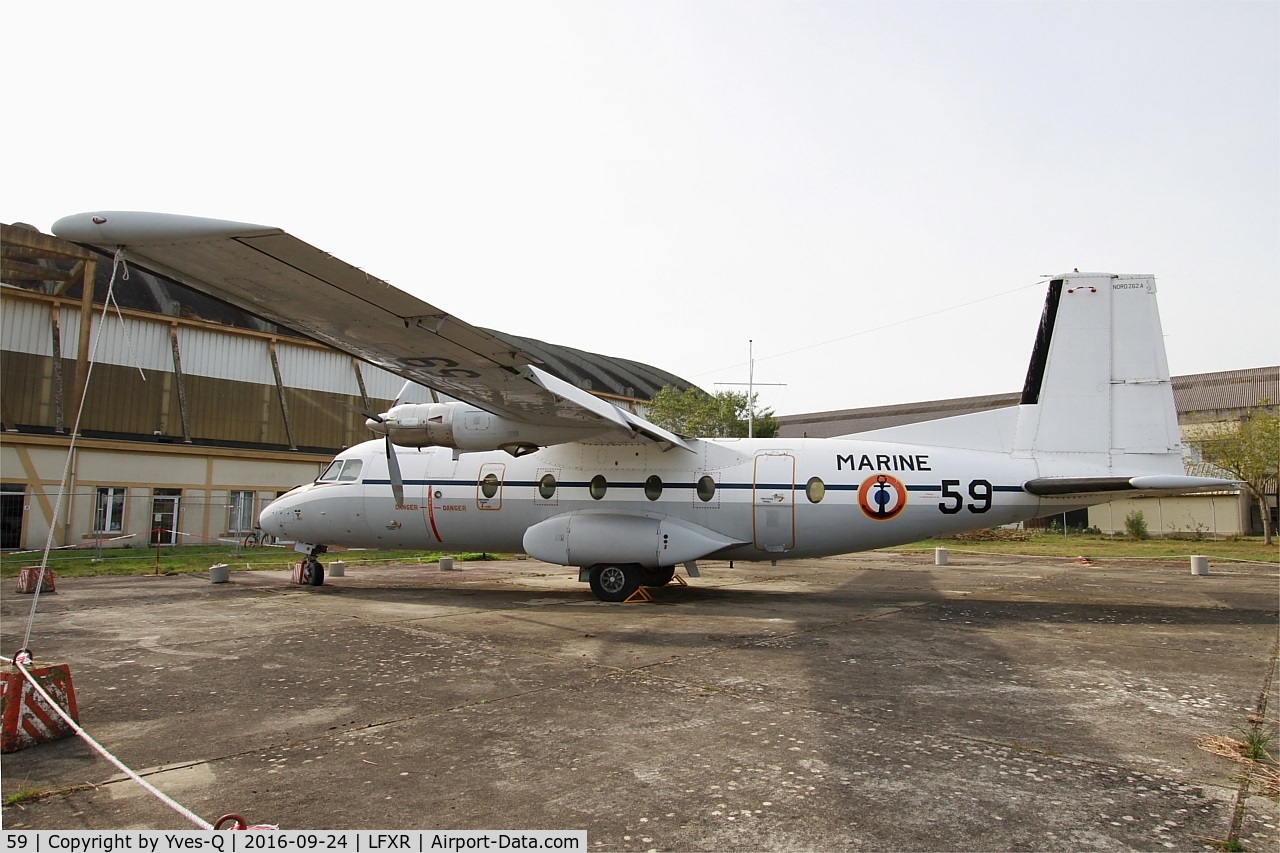 59, 1969 Nord N-262A C/N 59, Nord N-262A, Preserved at Naval Aviation Museum, Rochefort-Soubise airport (LFXR)