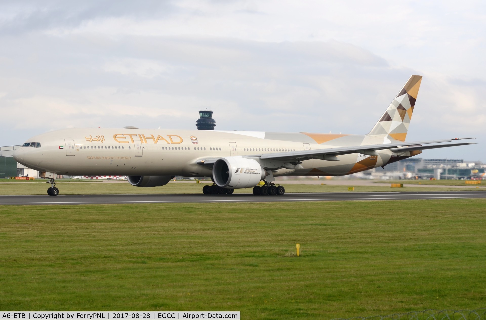 A6-ETB, 2005 Boeing 777-3FX/ER C/N 34598, Etihad B773 starting its take-off run.