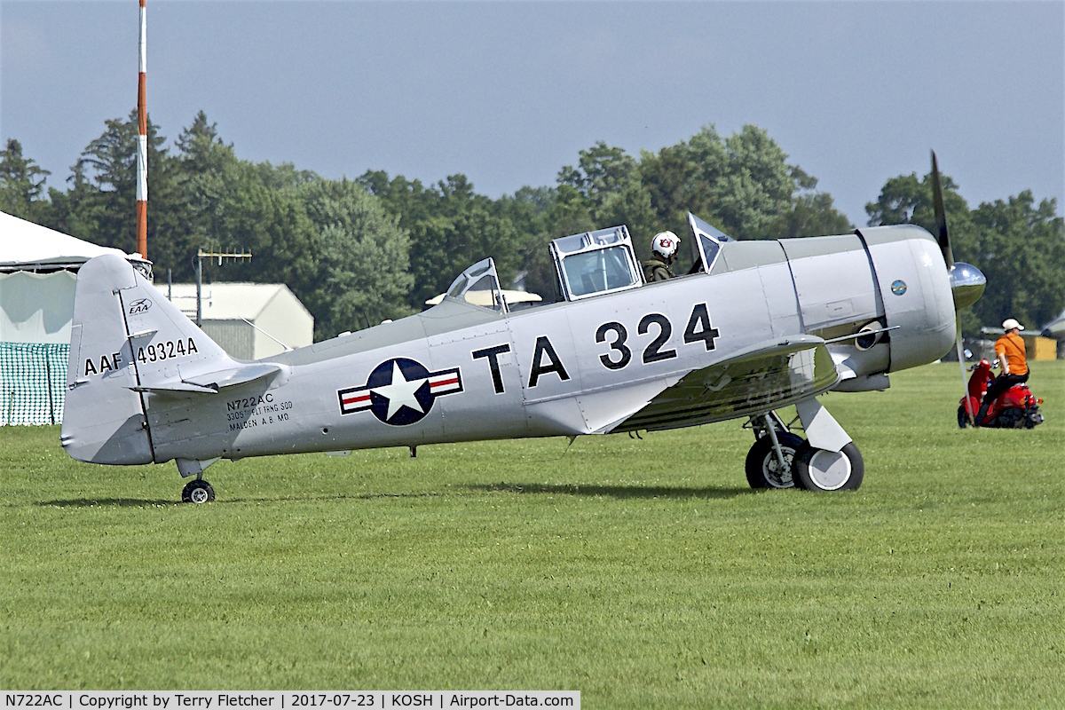 N722AC, North American AT-6G Texan C/N 168-346 (49-3242), At 2017 EAA AirVenture at Oshkosh