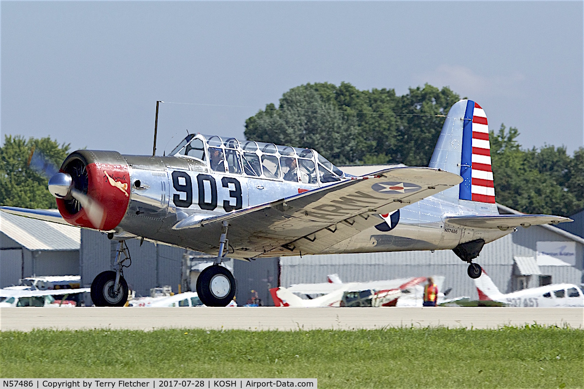 N57486, 1942 Consolidated Vultee BT-13A Valiant C/N 5665, At 2017 EAA AirVenture at Oshkosh