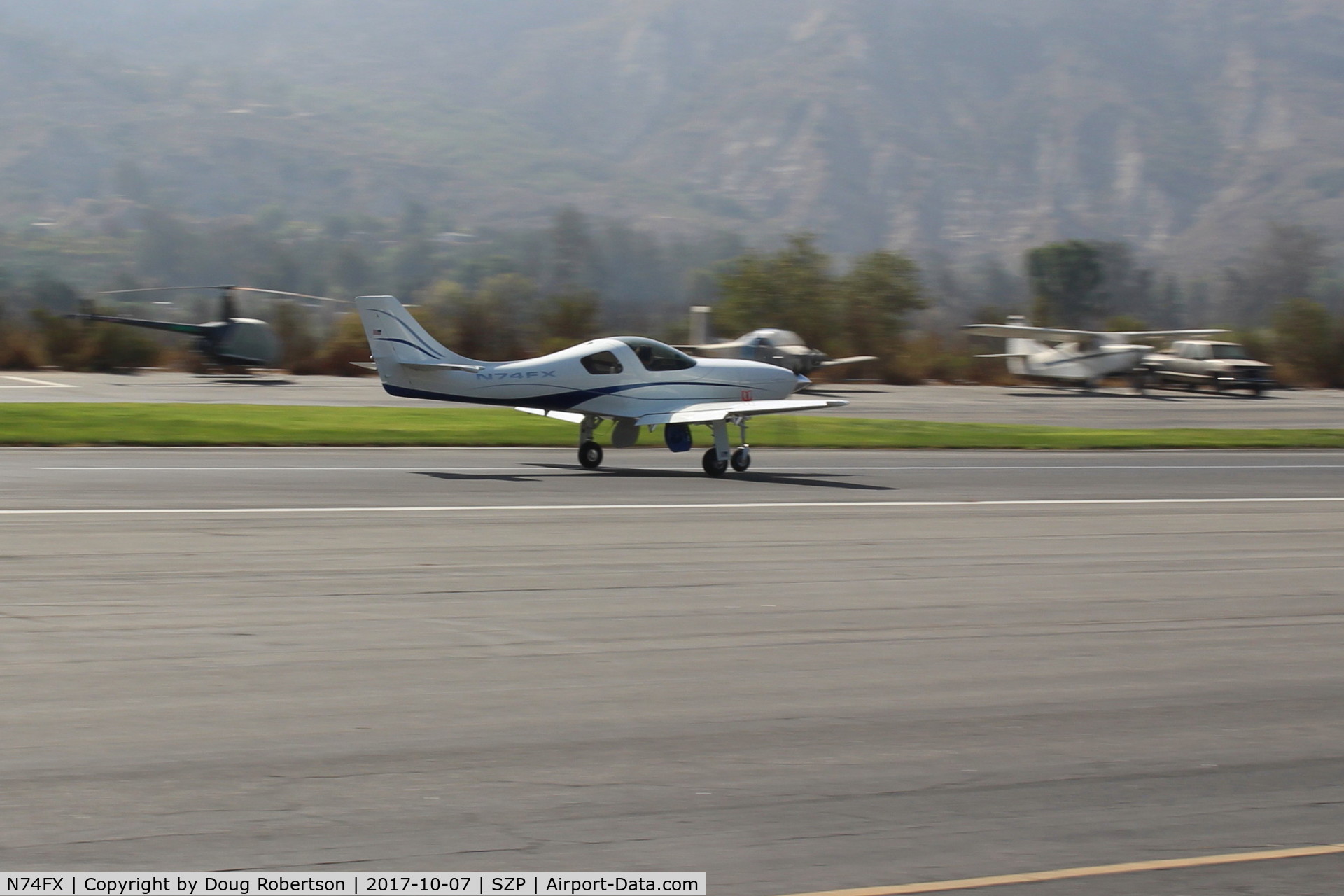 N74FX, 2007 Lancair Legacy C/N L2K-283, 2007 Larson LANCAIR LEGACY, Continental O-550 310 Hp, landing roll Rwy 22