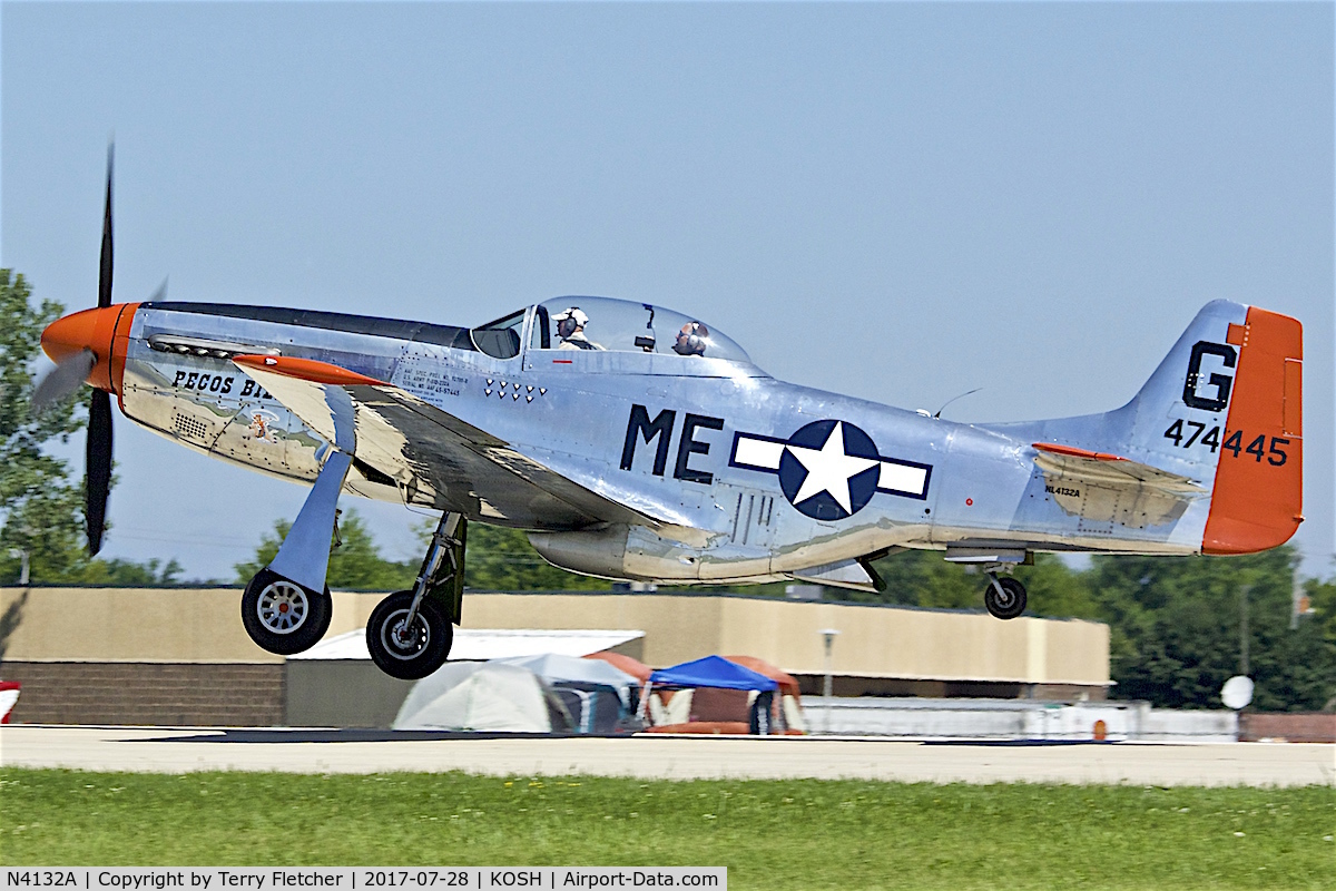 N4132A, 1944 North American P-51D Mustang C/N 122-40985, At 2017 EAA AirVenture at Oshkosh