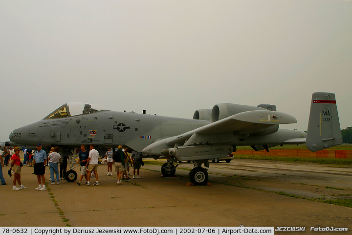 78-0632, 1978 Fairchild Republic A-10A Thunderbolt II C/N A10-0252, A-10A Thunderbolt 78-0632 MA from 104th FW 131st FS Barnes ANGB, MA