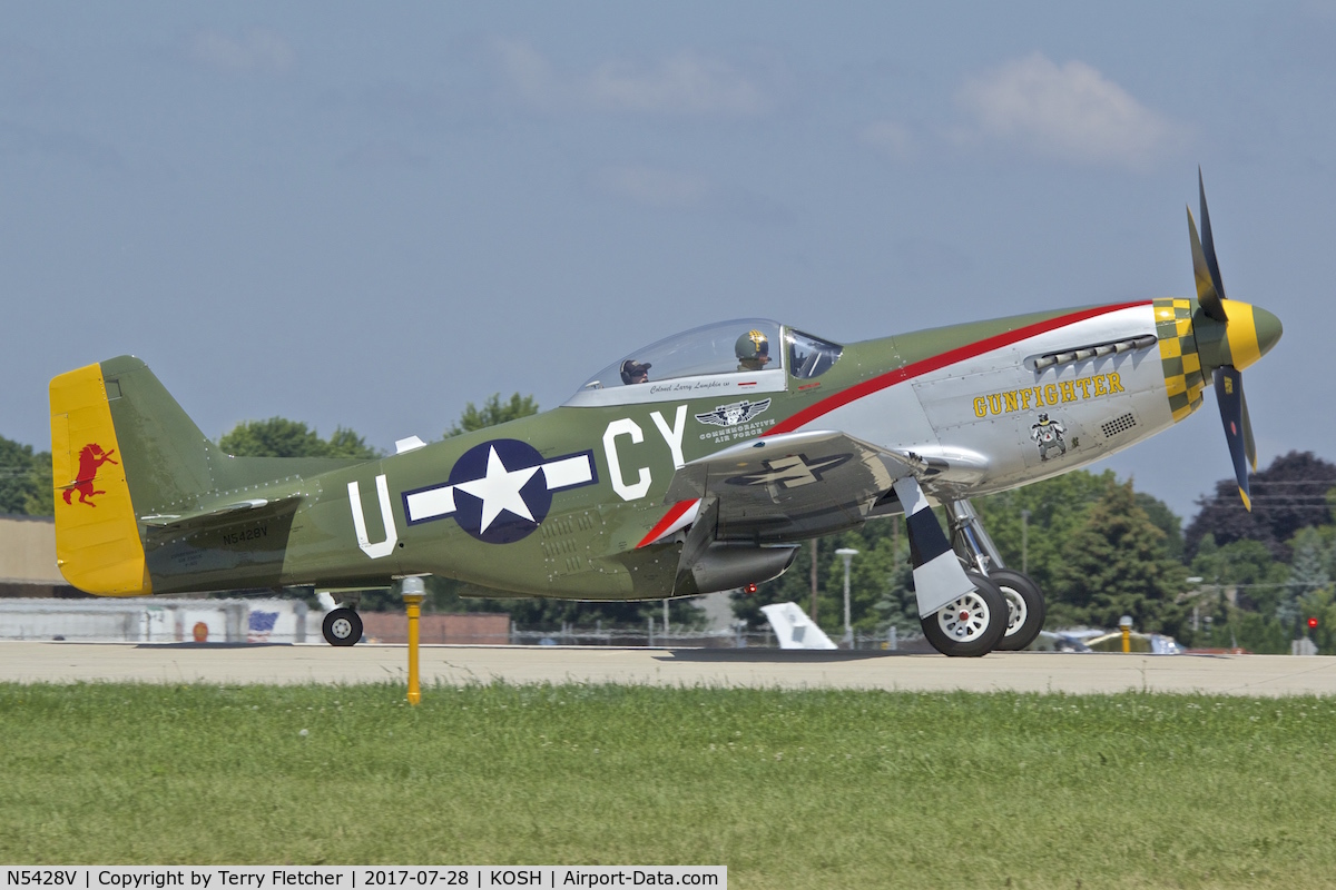 N5428V, 1944 North American P-51D Mustang C/N 122-39723, At 2017 EAA AirVenture at Oshkosh