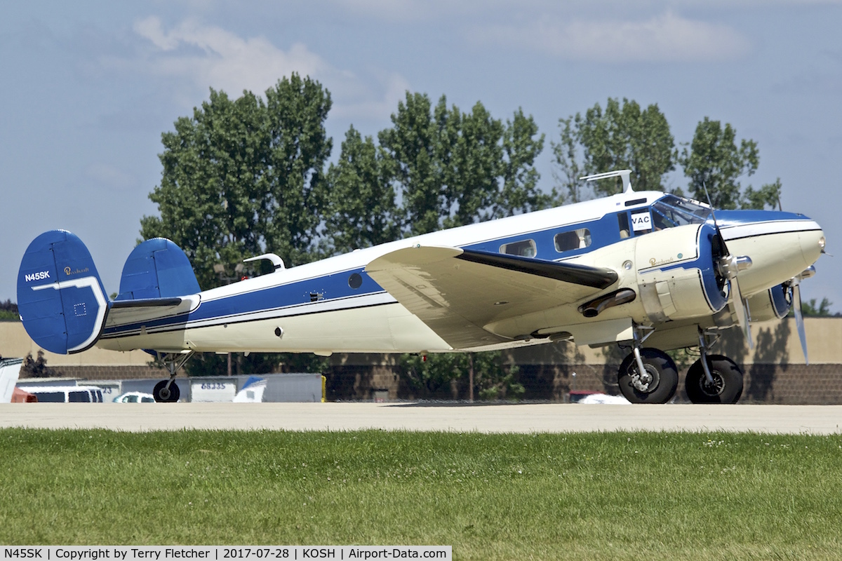 N45SK, 1952 Beech C-45H Expeditor C/N AF-645, at 2017 EAA AirVenture at Oshkosh