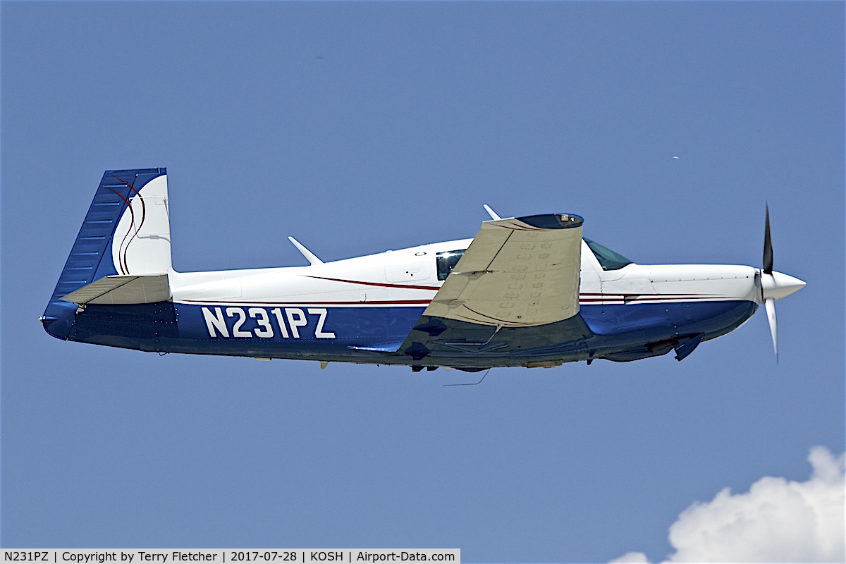 N231PZ, 1980 Mooney M20K C/N 25-0351, at 2017 EAA AirVenture at Oshkosh
