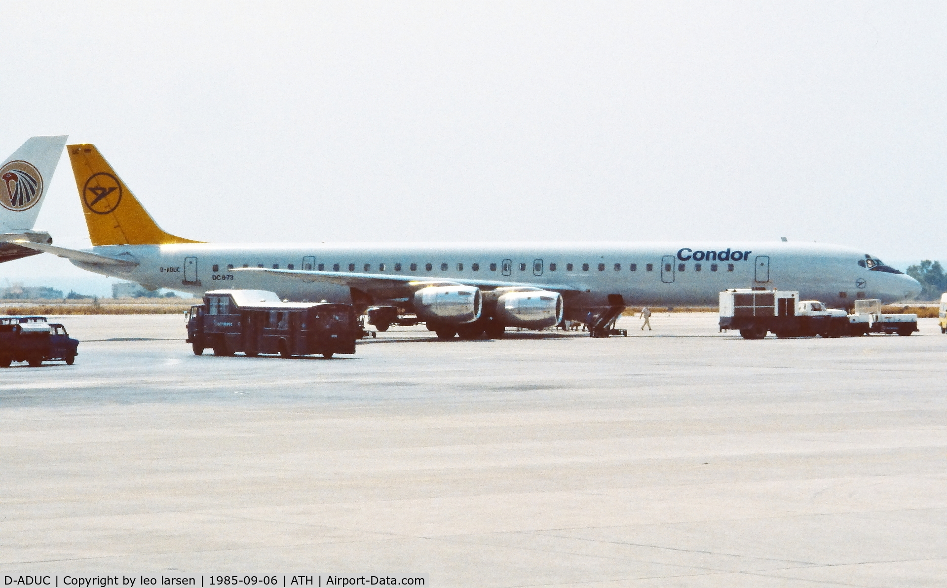 D-ADUC, 1969 Douglas DC-8-63 C/N 46106, Athens 6.9.1985