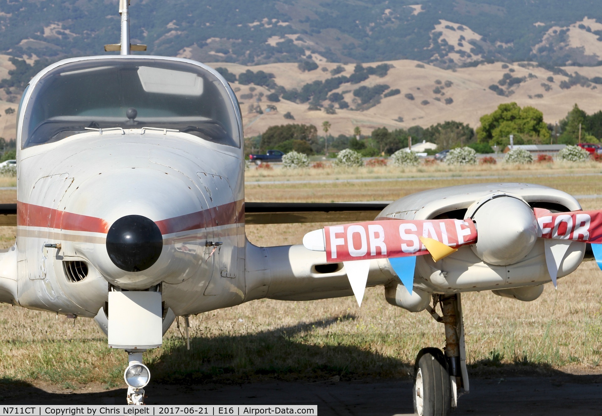 N711CT, 1973 Cessna 310Q C/N 310Q0677, Locally-based 1973 Cessna 310Q parked on the ramp at San Martin Airport, CA.