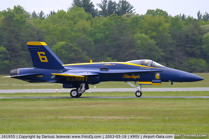 161955, McDonnell Douglas F/A-18A Hornet C/N 0166, F/A-18A Hornet 161955 C/N 0166 from Blue Angels Demo Team  NAS Pensacola, FL