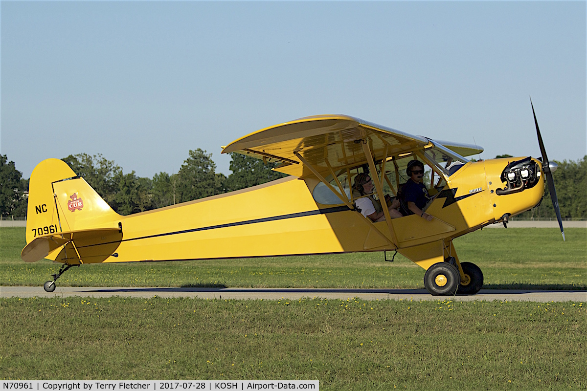 N70961, 1946 Piper J3C-65 Cub Cub C/N 17987, at 2017 EAA AirVenture at Oshkosh