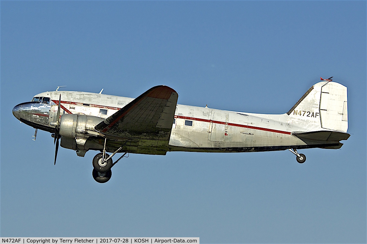 N472AF, 1944 Douglas DC3C-S1C3G (C-47A) C/N 13485, at 2017 EAA AirVenture at Oshkosh