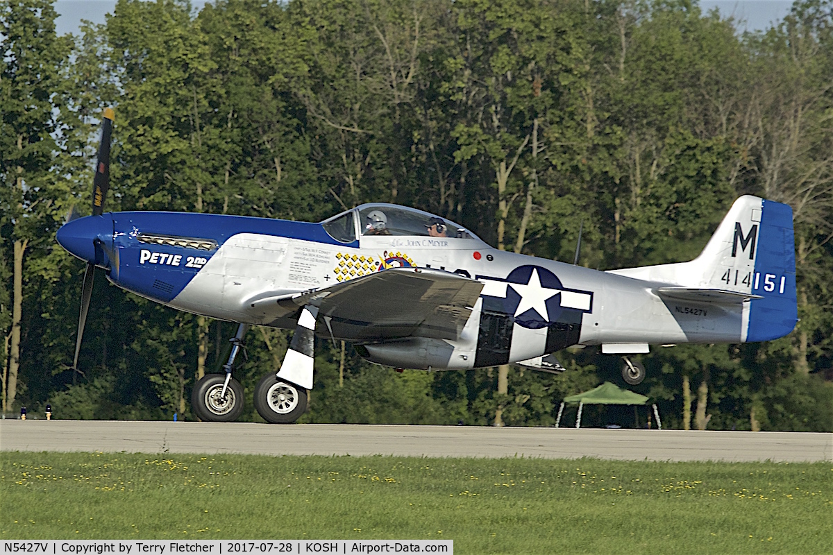 N5427V, 1944 North American F-51D Mustang C/N 44-72942, at 2017 EAA AirVenture at Oshkosh