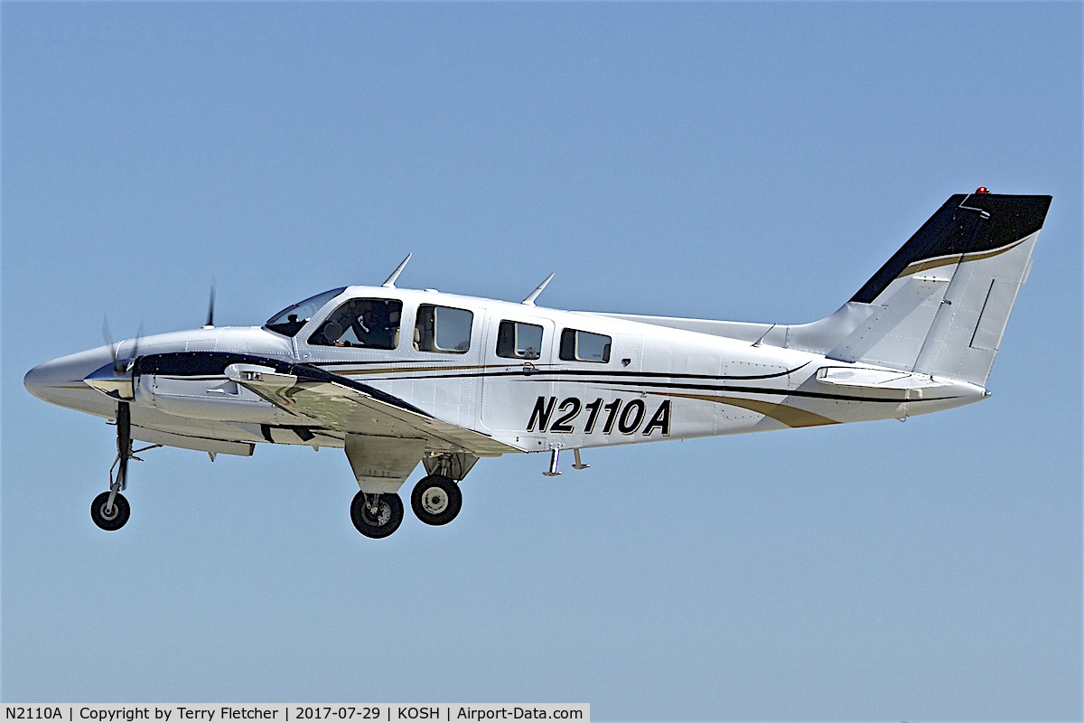 N2110A, 1977 Beech 58P Baron C/N TJ-129, at 2017 EAA AirVenture at Oshkosh