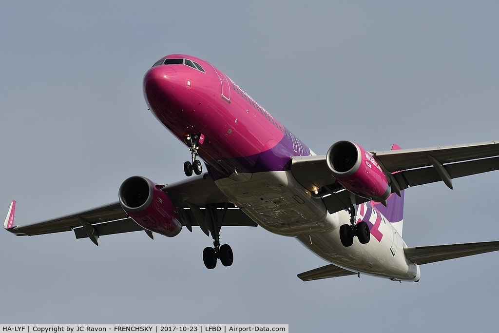 HA-LYF, 2014 Airbus A320-232 C/N 6195, Wizz Air W62257 from Budapest landing runway 23