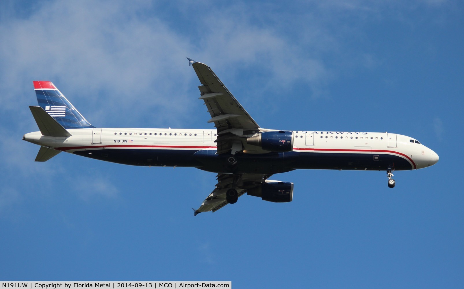 N191UW, 2001 Airbus A321-211 C/N 1447, US Airways