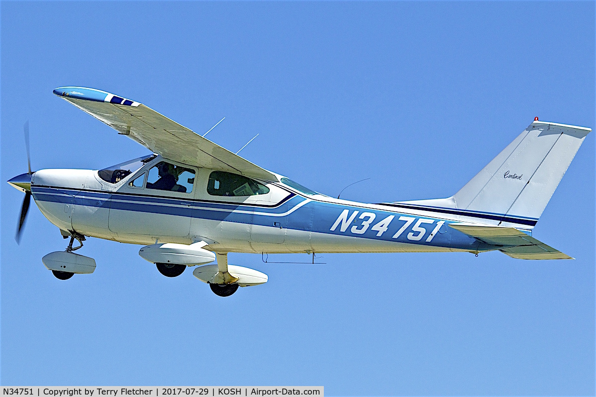 N34751, 1973 Cessna 177B Cardinal C/N 17701977, at 2017 EAA AirVenture at Oshkosh